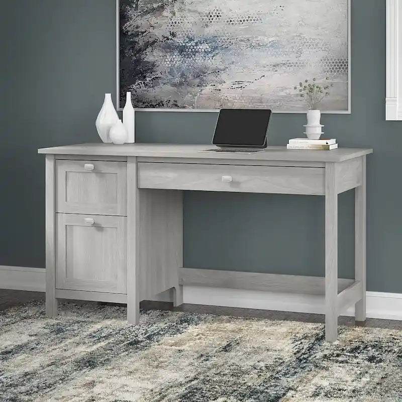 54" Home Office Computer Desk – File Drawer, Keyboard Tray & Box Drawer