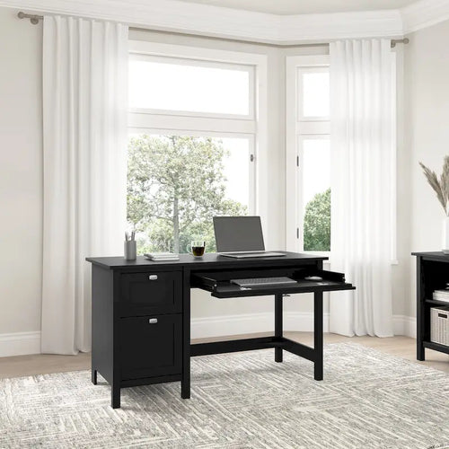 54" Home Office Computer Desk – File Drawer, Keyboard Tray & Box Drawer
