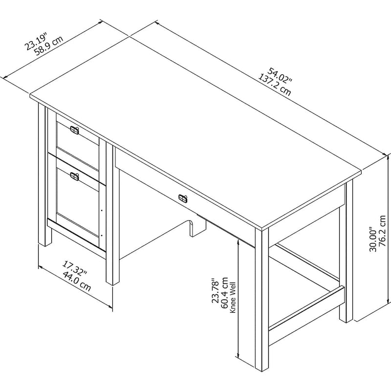 Broadview 54W Computer Desk with Drawers by Bush Furniture