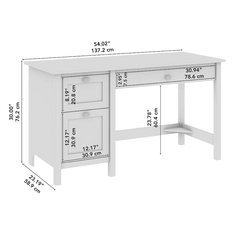 Broadview 54W Computer Desk with Drawers by Bush Furniture