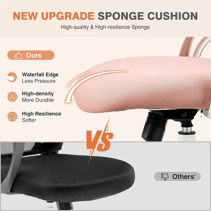 Office Computer Desk Chair, Ergonomic High-Back Mesh Rolling Work Chairs with Wheels &Adjustable Headrests, Comfy Flip-up Arms