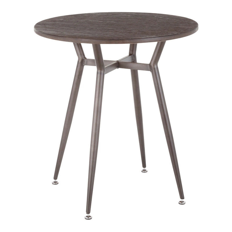 Industrial Round Dinette Table – Rustic Metal & Wood Dining Table