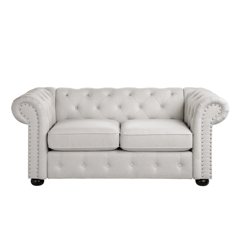 Corvus Aleksis Tufted Chesterfield Loveseat Sofa