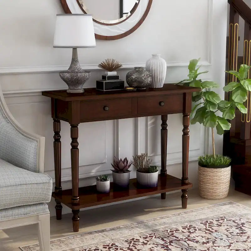 Jeln Traditional 38-inch Wood 1-Shelf Console Table by Furniture of America