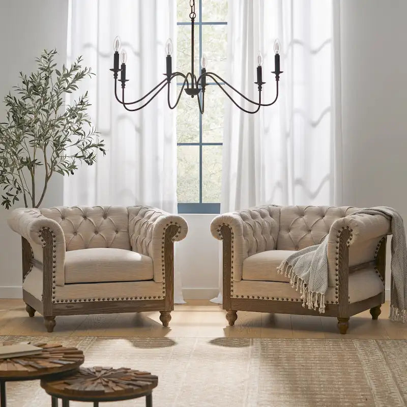 Fabric Club Chair – Upholstered Accent Armchair for Living Room or Lounge
