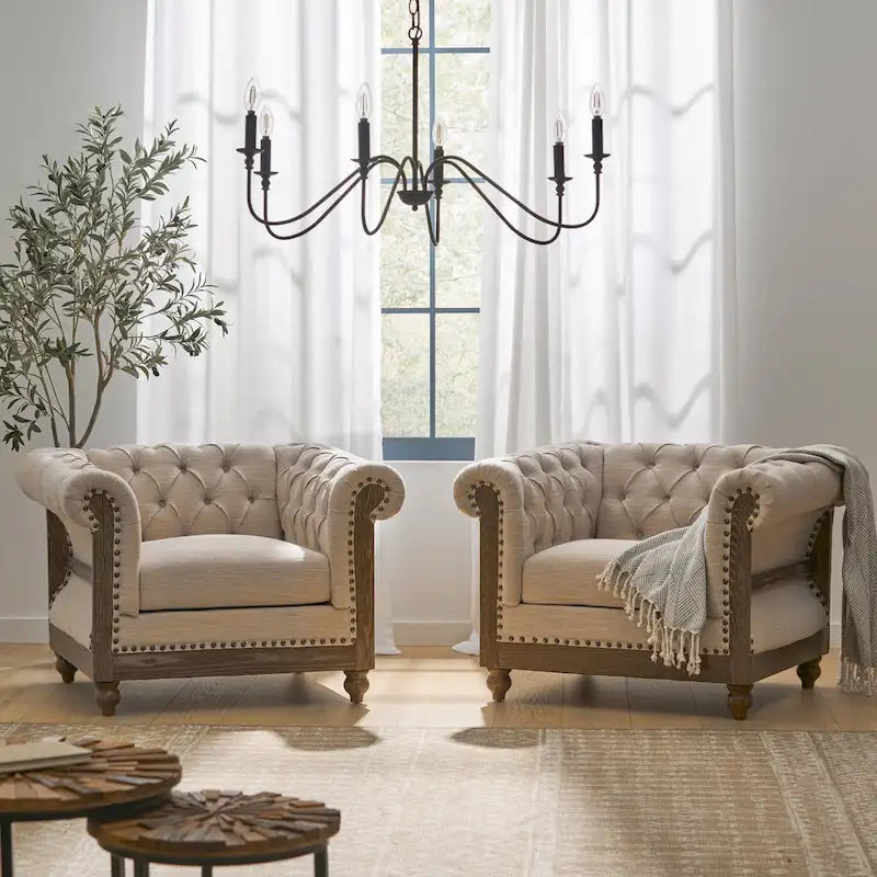Voll Fabric Club Chairs (Set of 2) by Christopher Knight Home