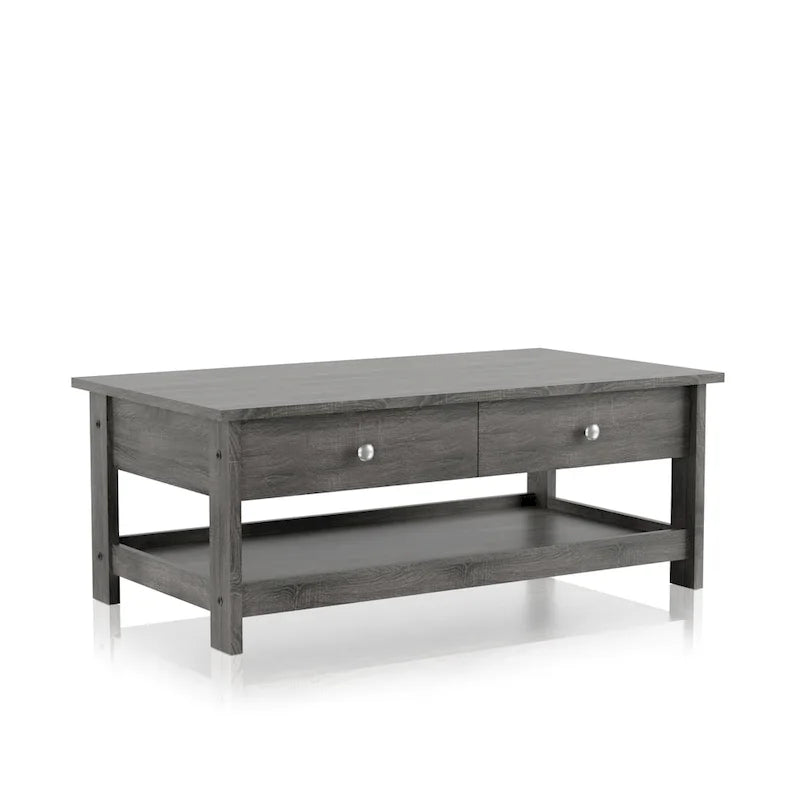 Aranda Rustic Grey 43-inch Wood 1-Shelf Coffee Table by Furniture of America