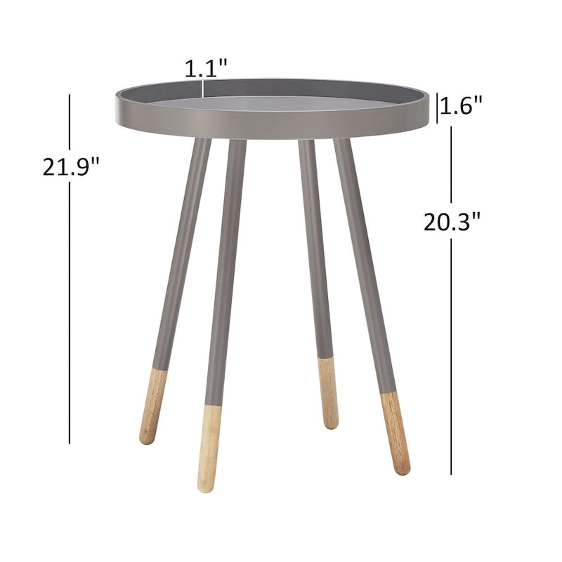 Marcella Paint-Dipped Round Tray-Top Side Table by iNSPIRE Q Modern