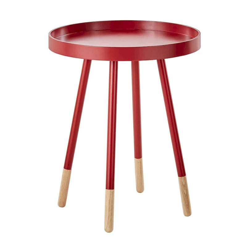 Marcella Paint-Dipped Round Tray-Top Side Table by iNSPIRE Q Modern