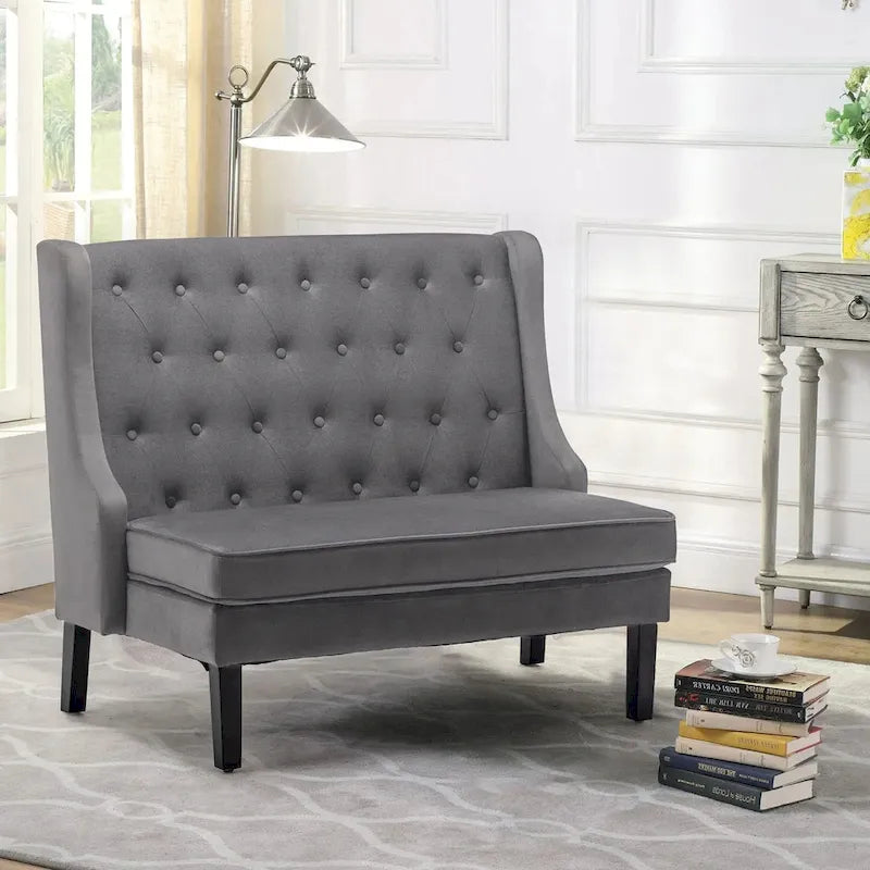 Modern Settee Bench ,loveseat Sofa Loveaseat Settee Sofa Bench High Back for Dining Living Room Hallway or Entryway Seating