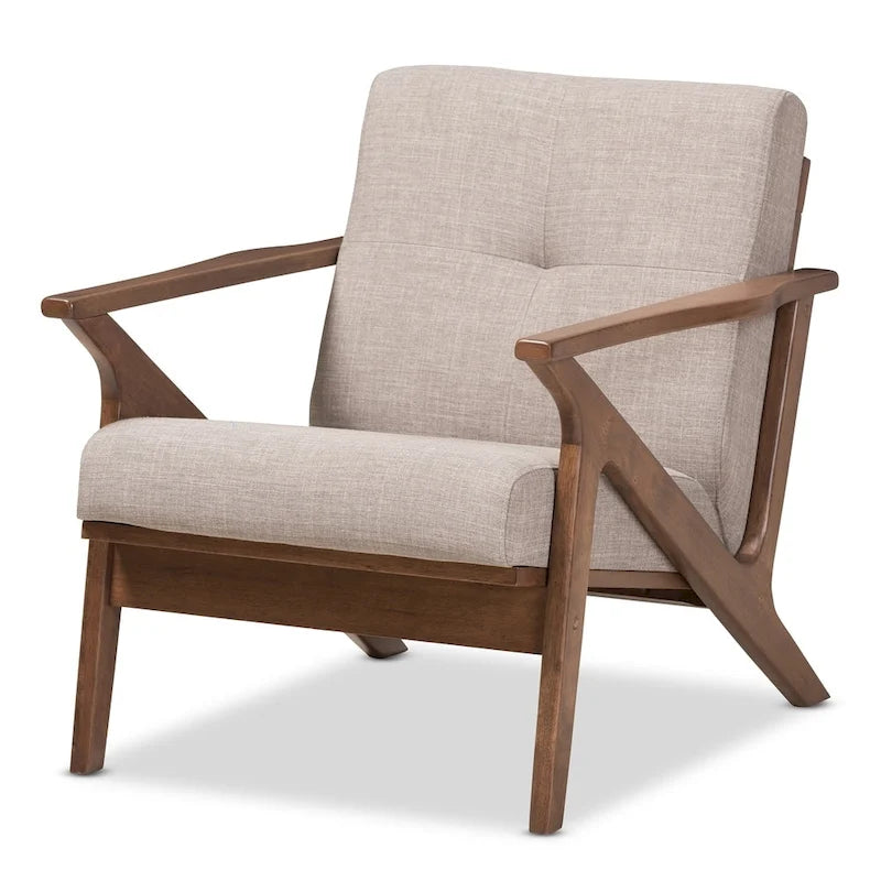 Mid-Century Modern Upholstered Lounge Chair – Retro Style Accent Armchair