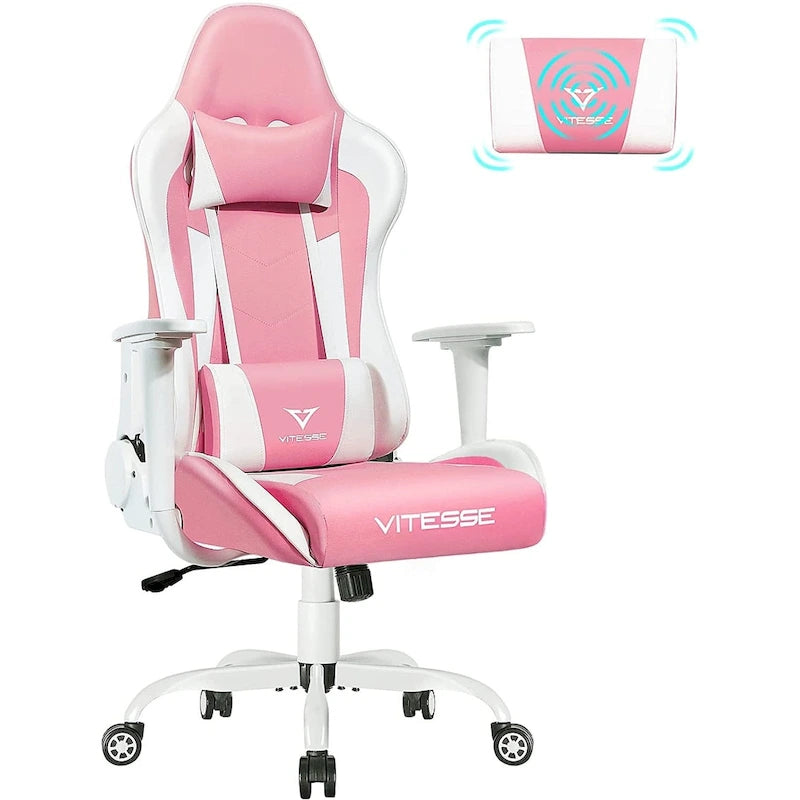 High-Back Gaming Chair – Lumbar Support, Adjustable Headrest & Ergonomic Design