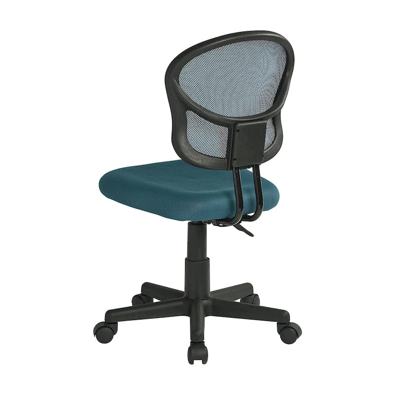 Blue Mesh Armless Task Chair