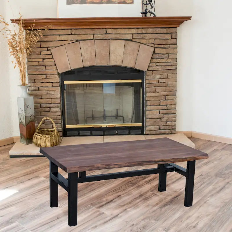 Acacia Live Edge Trestle Coffee Table