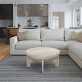Tomas 32 Inch Coffee Table, Mango Wood Drum Top, Classic Washed White