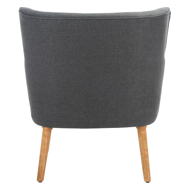 Mid-Century Vegan Leather Wingback Accent Chair – Tapered Legs, 28"W x 30"D x 33"H