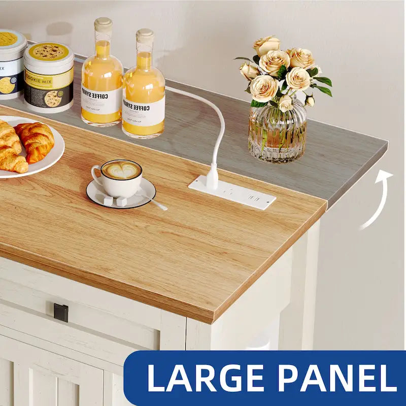 Moasis Rolling Kitchen Island with Storage & Drawers