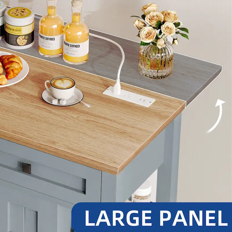 Moasis Rolling Kitchen Island with Storage & Drawers