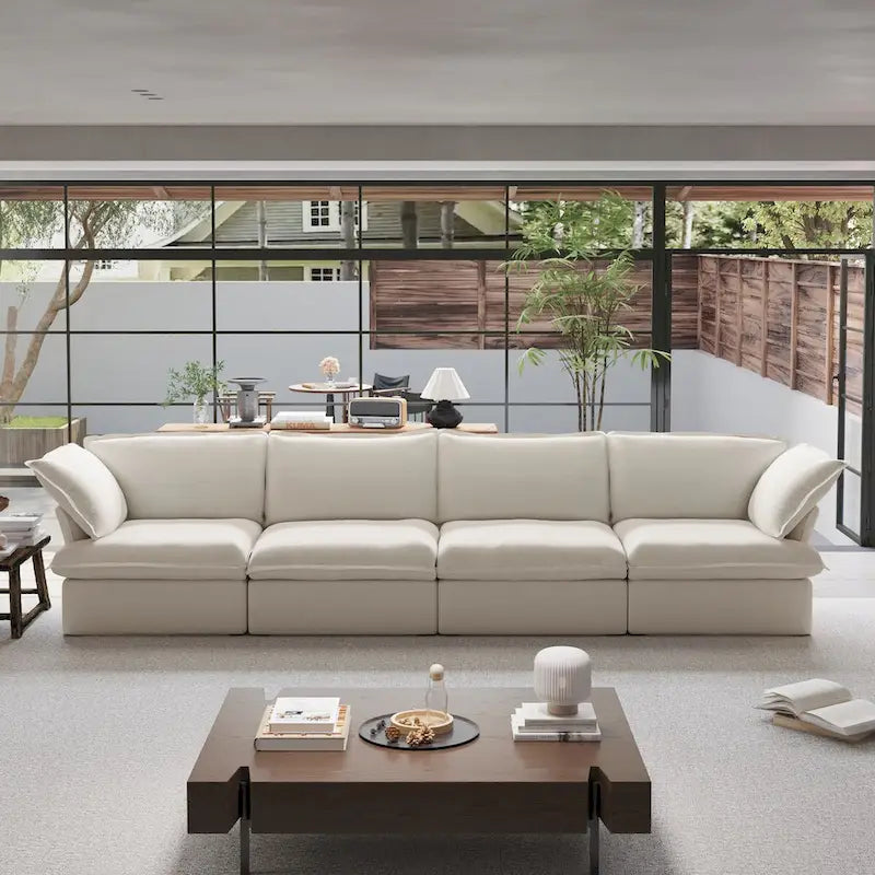 Modern Comfy Cloud Sofa Couch, Minimalist Down-Filled Sectional Sofas Couches, Cushion Covers Removable