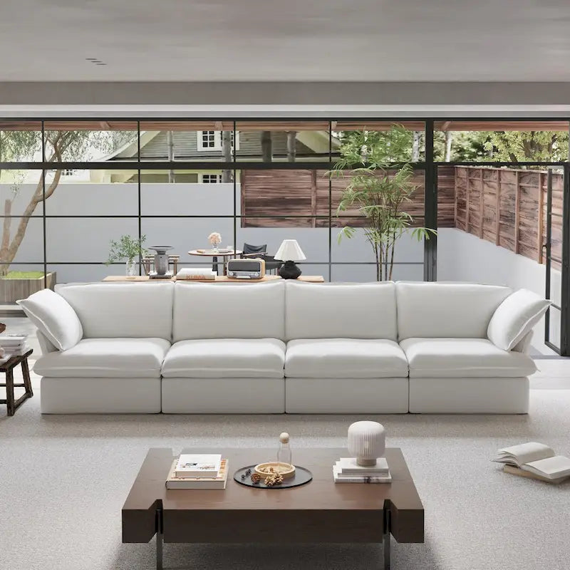 Modern Comfy Cloud Sofa Couch, Minimalist Down-Filled Sectional Sofas Couches, Cushion Covers Removable