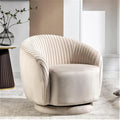 Modern Barrel Swivel Chair with Plush Velvet Upholstery and Smooth 360 Rotation Round Accent One-Seater Sofa