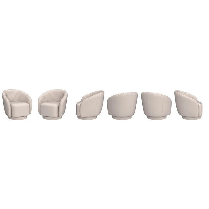 Modern Barrel Swivel Chair with Plush Velvet Upholstery and Smooth 360 Rotation Round Accent One-Seater Sofa