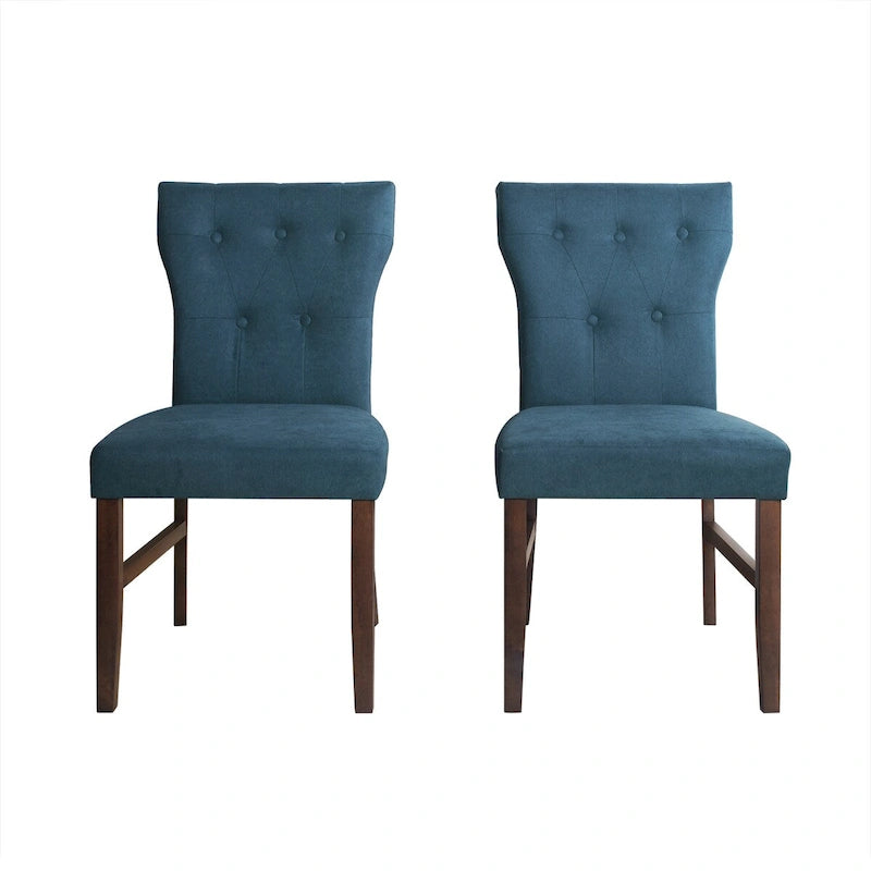 Mid-Century Modern Tufted Linen Dining Chair – Wood Frame, 3 Color Options, Easy Assembly