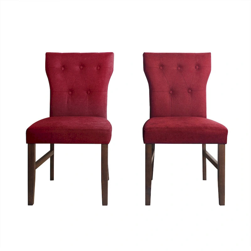 Mid-Century Modern Tufted Linen Dining Chair – Wood Frame, 3 Color Options, Easy Assembly