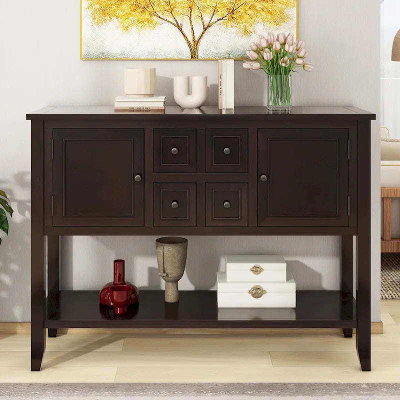 Buffet Sideboard Console Table with Bottom Shelf