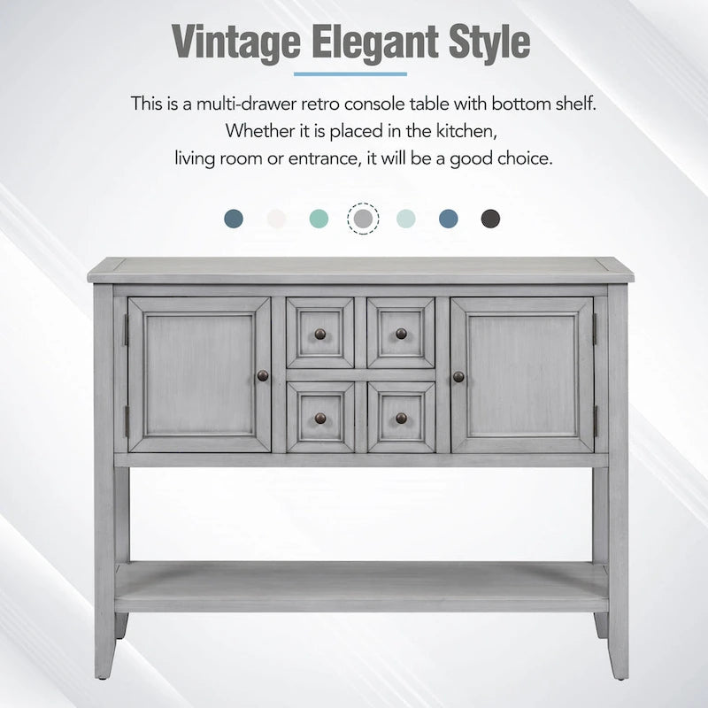Buffet Sideboard Console Table with Bottom Shelf