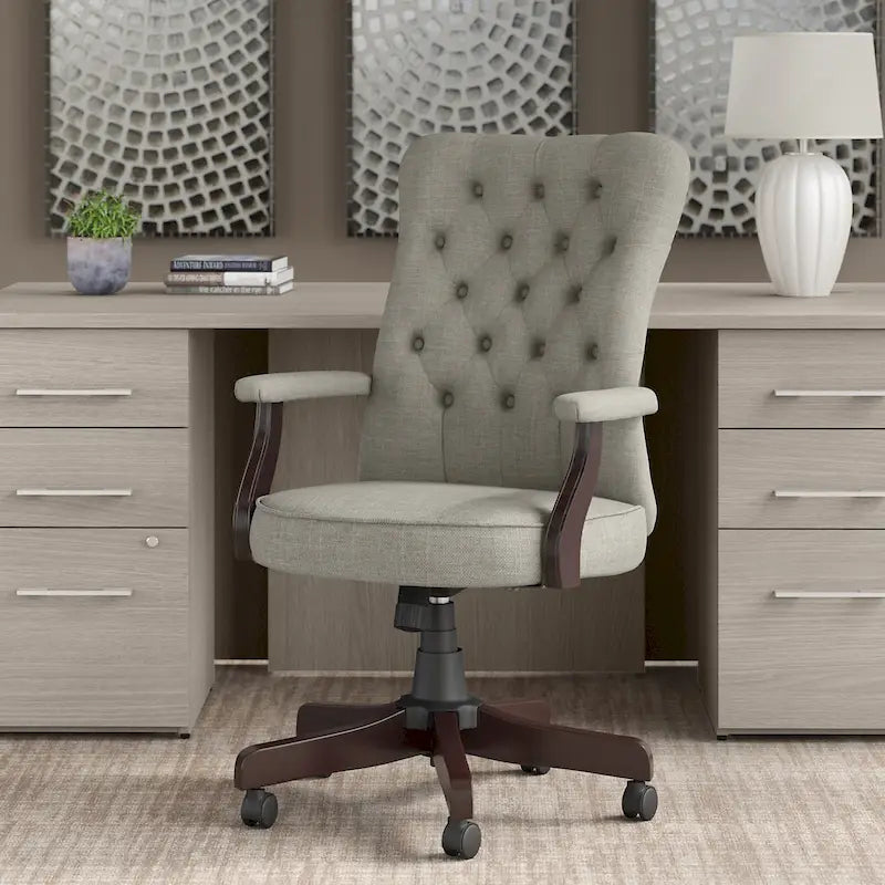 Salinas High-Back Tufted Office Chair with Arms – Adjustable, 275 lb Capacity, 360° Swivel