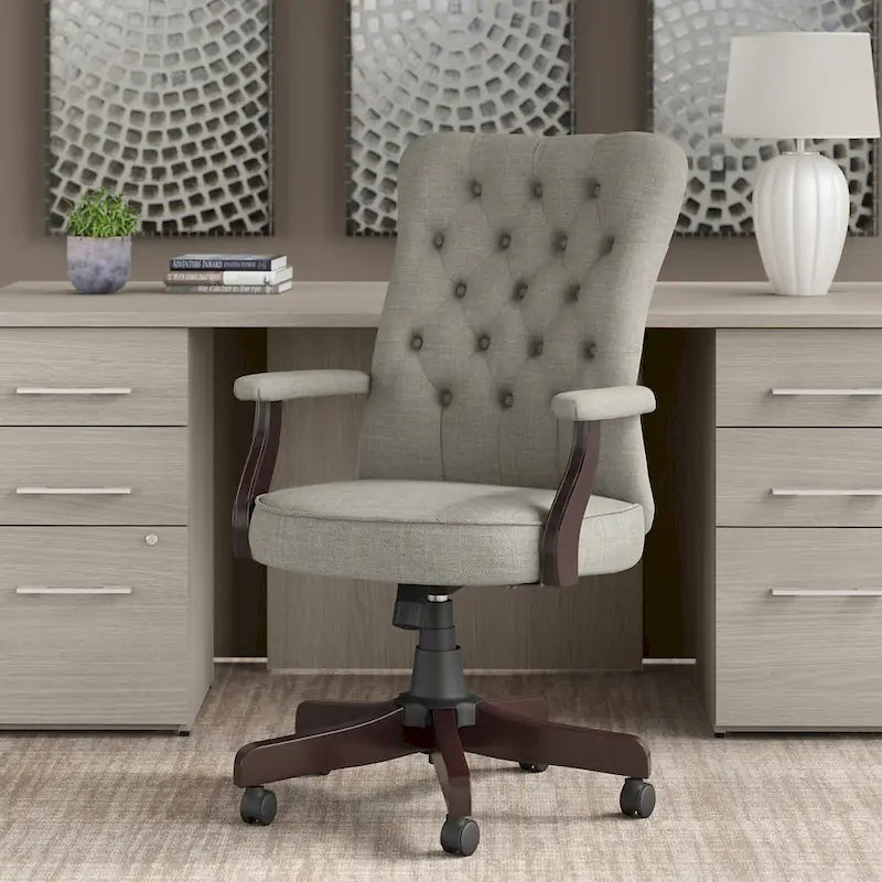 Salinas High Back Tufted Office Chair with Arms by Bush Furniture