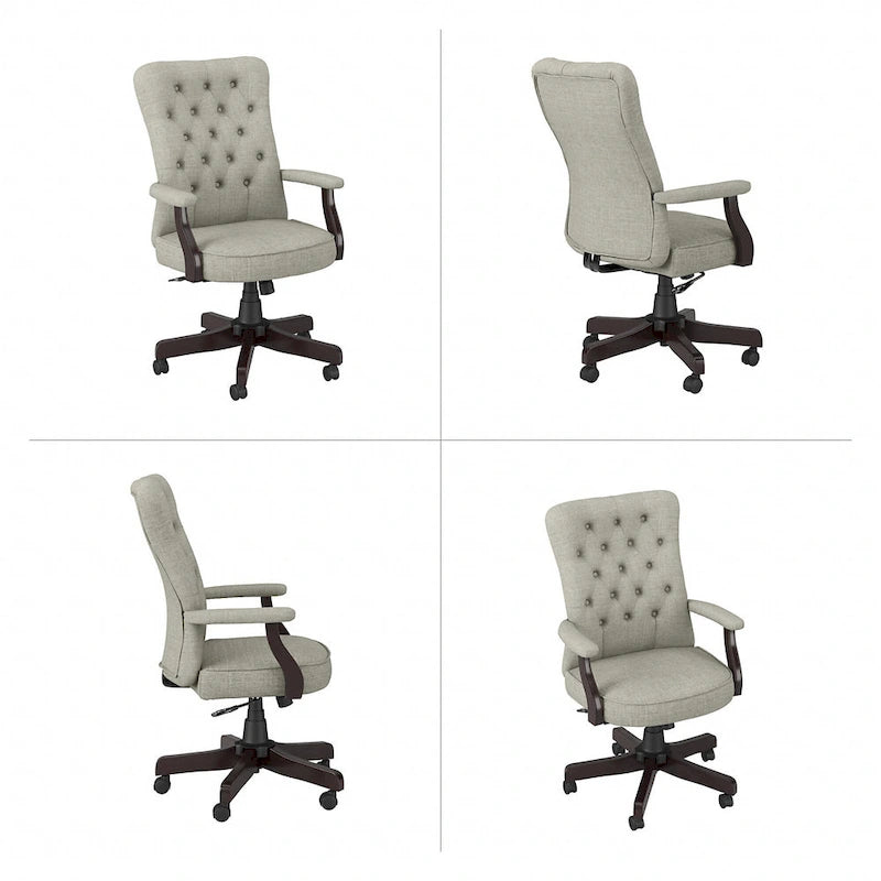 Salinas High Back Tufted Office Chair with Arms by Bush Furniture